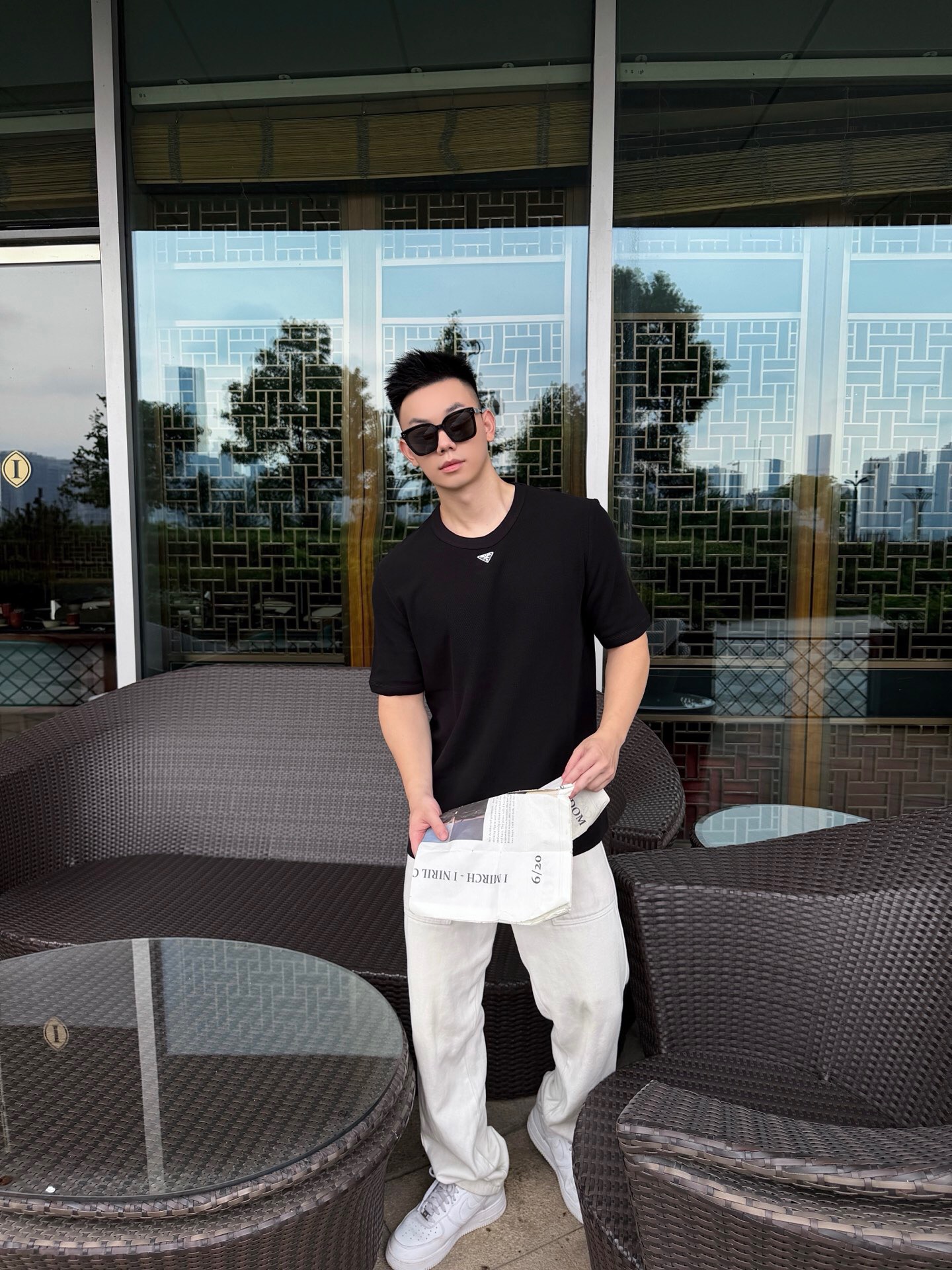 P239 Triangle Knitted Threaded Edge T-shirt · image 15