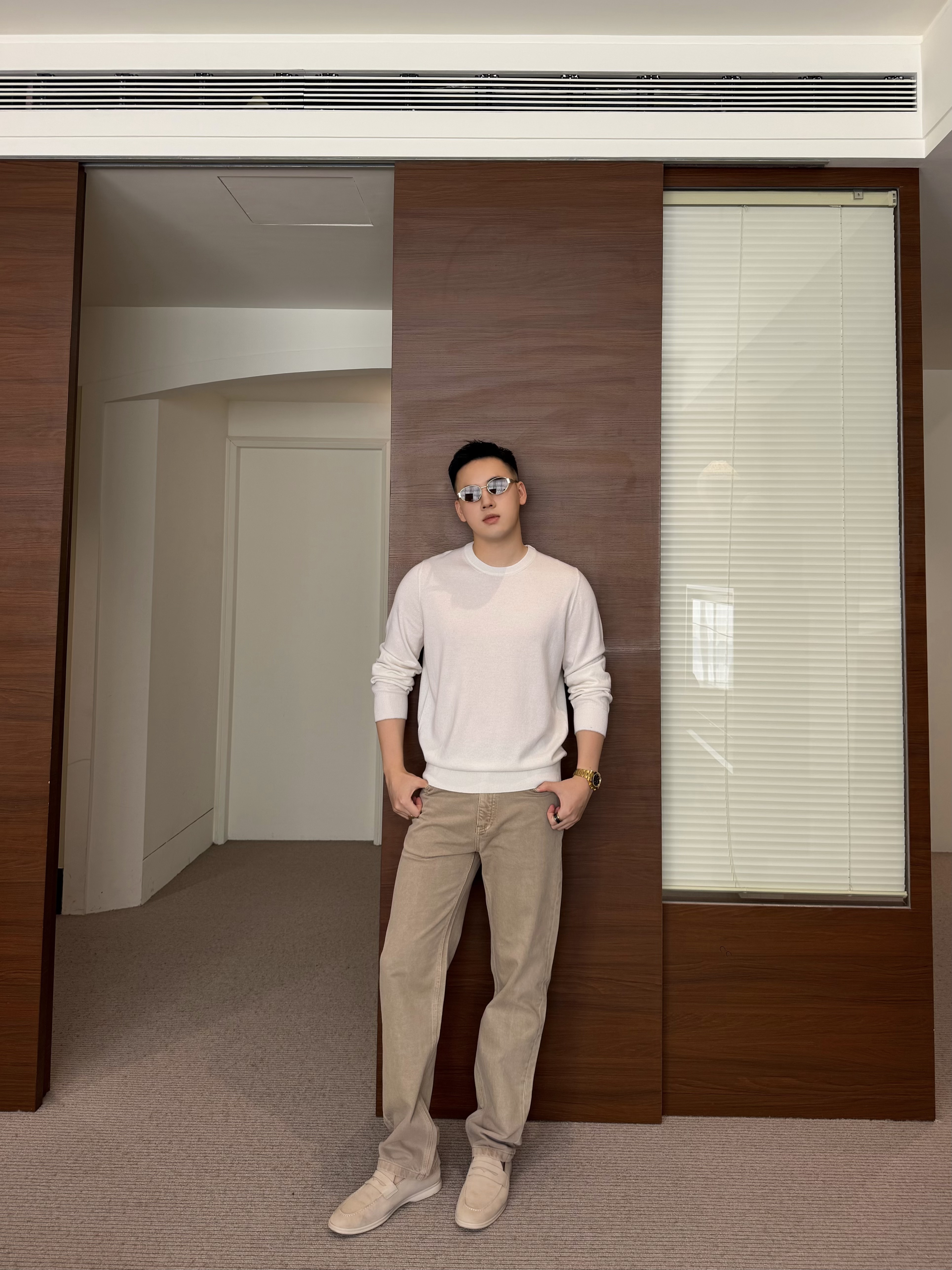P519 Light grey brown casual pants · image 21