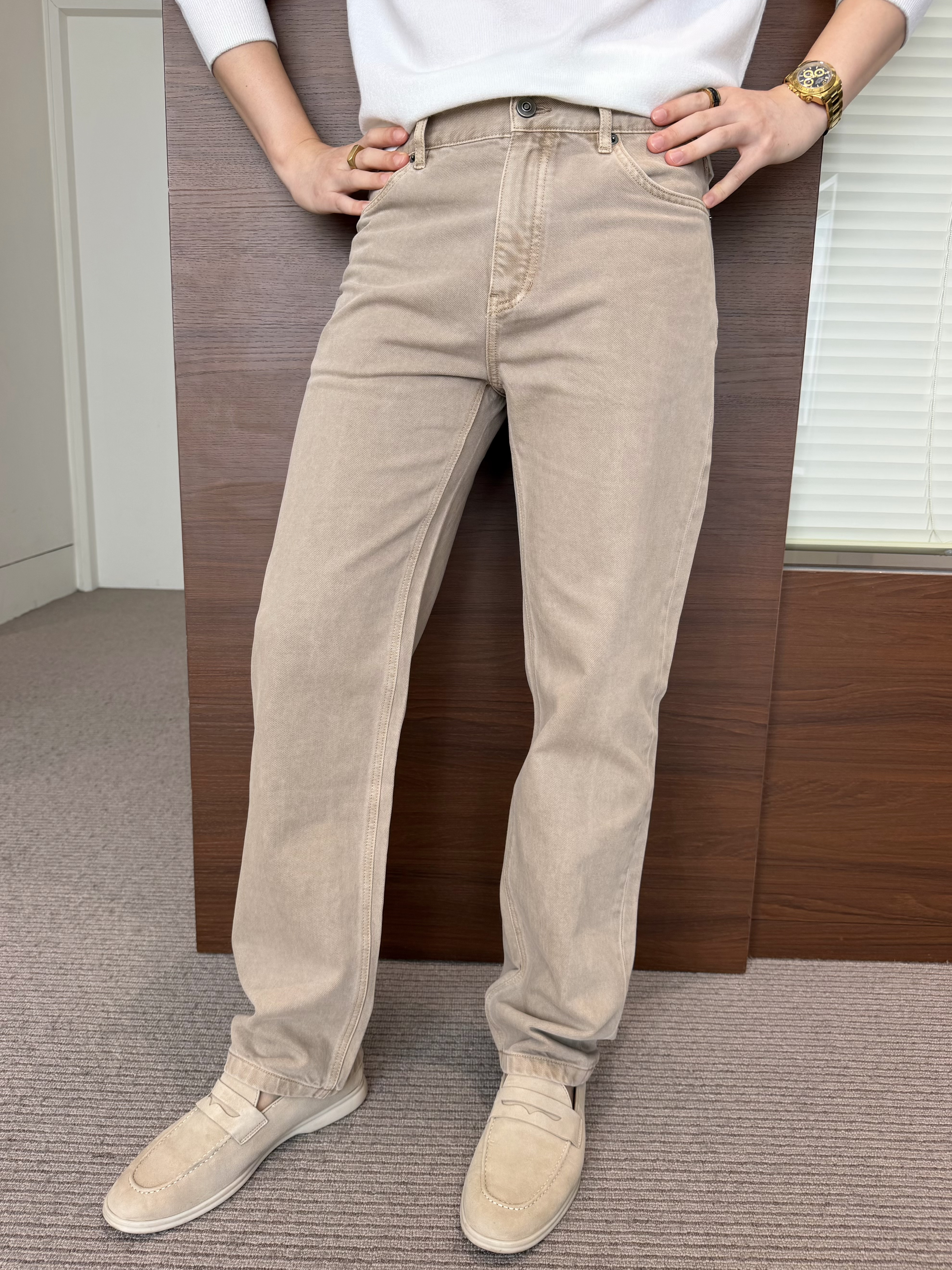 P519 Light grey brown casual pants · image 24