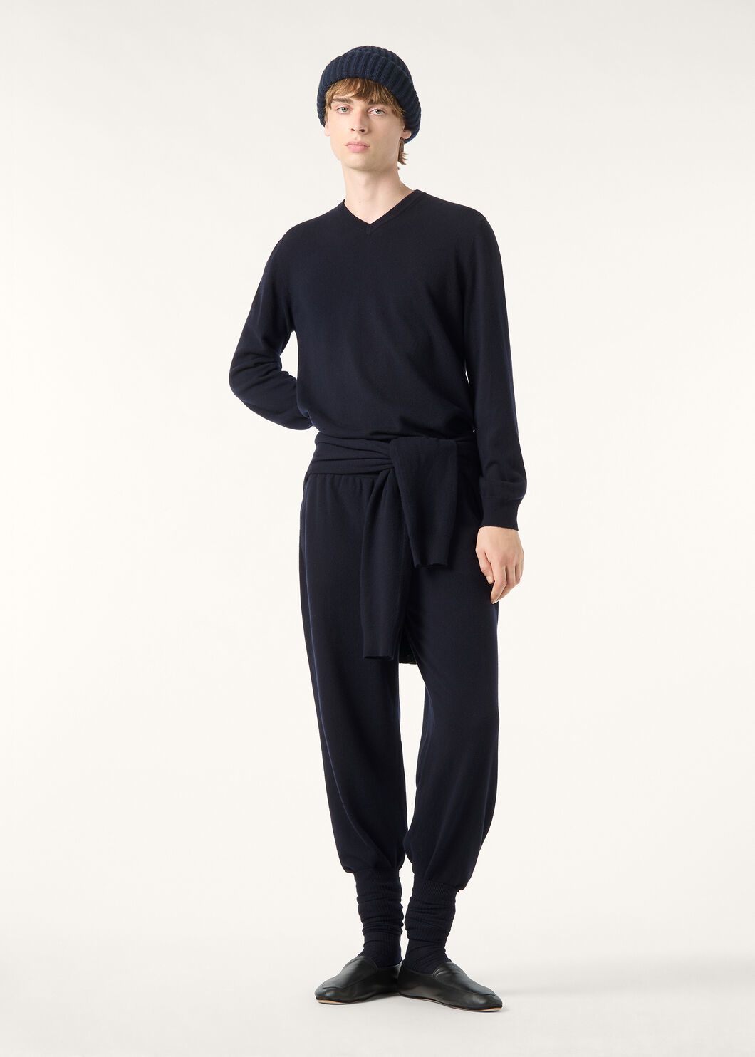 P989  Wool casual pants (dark blue) · image 13