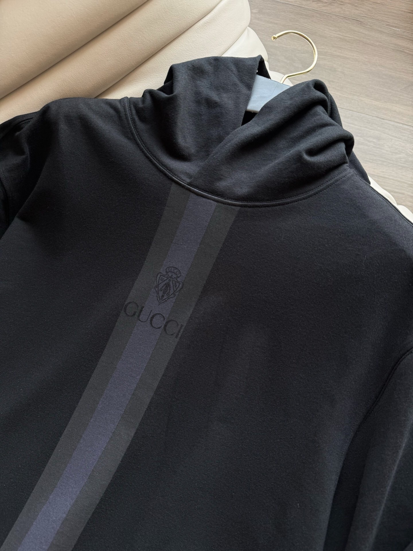 P369 Black ribbon printed hoodie · image 7
