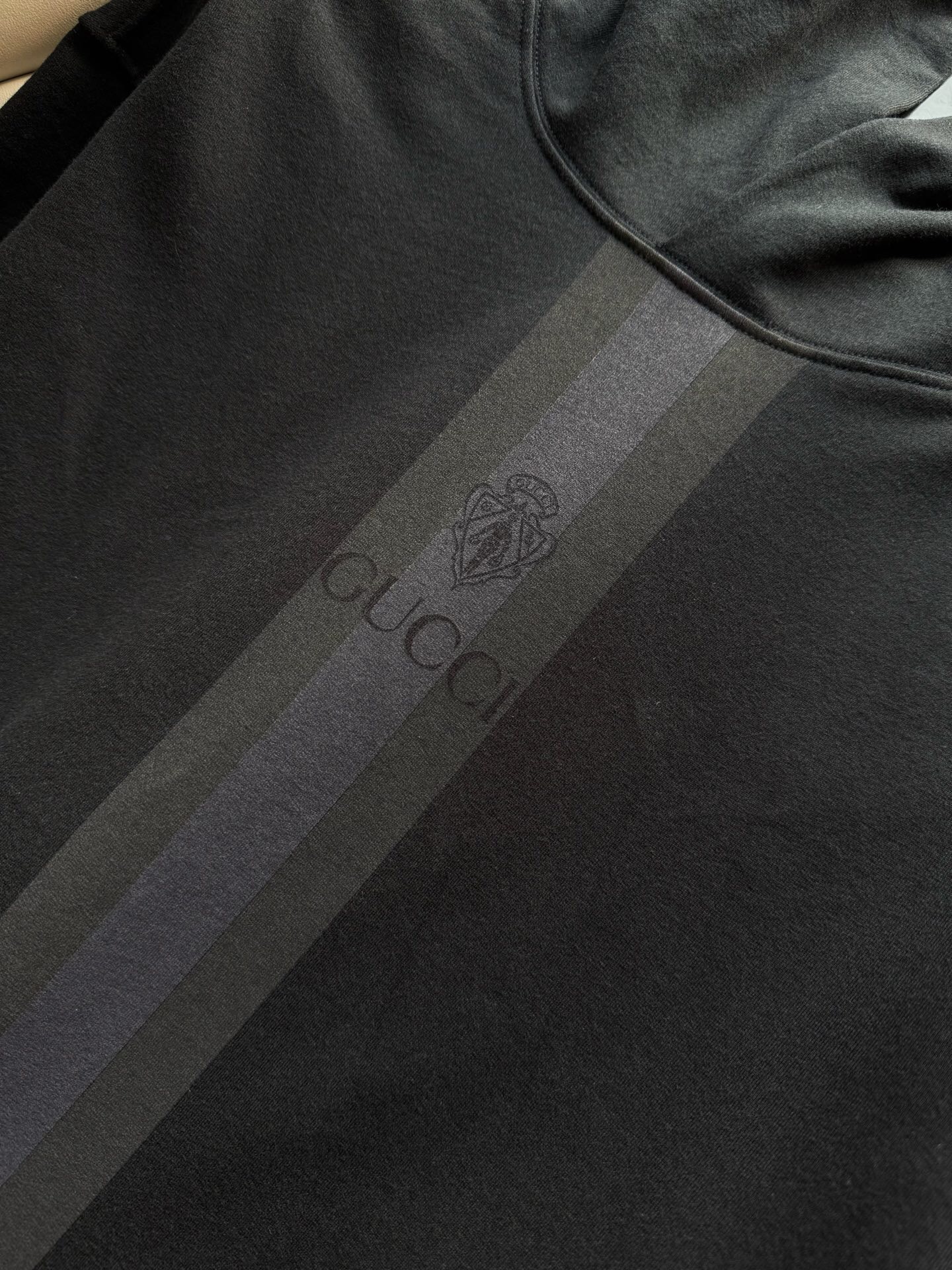 P369 Black ribbon printed hoodie · image 8