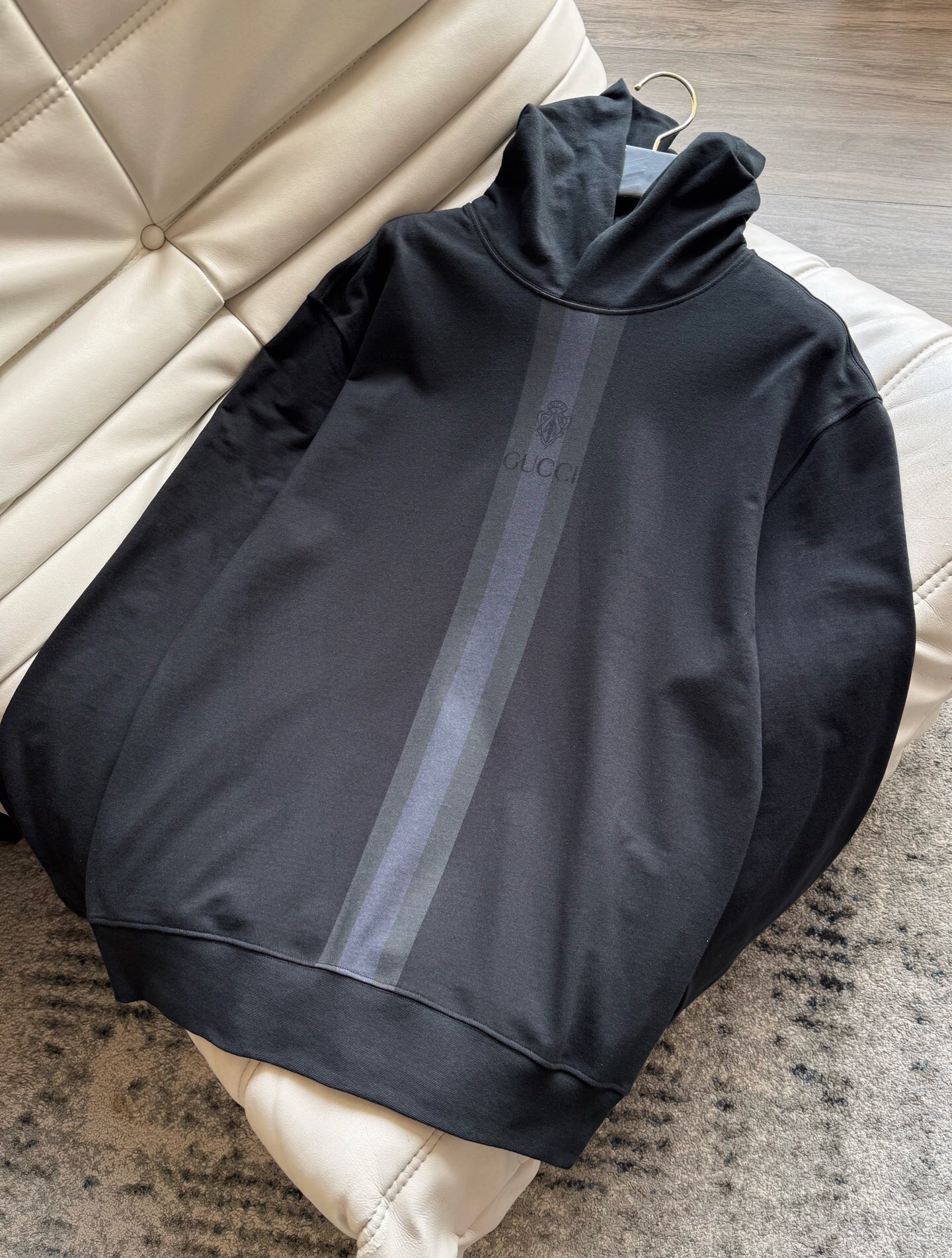 P369 Black ribbon printed hoodie · image 5