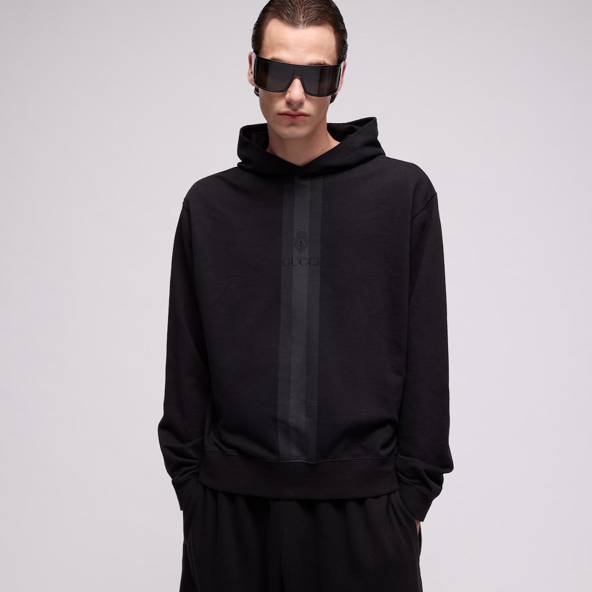 P369 Black ribbon printed hoodie · image 16